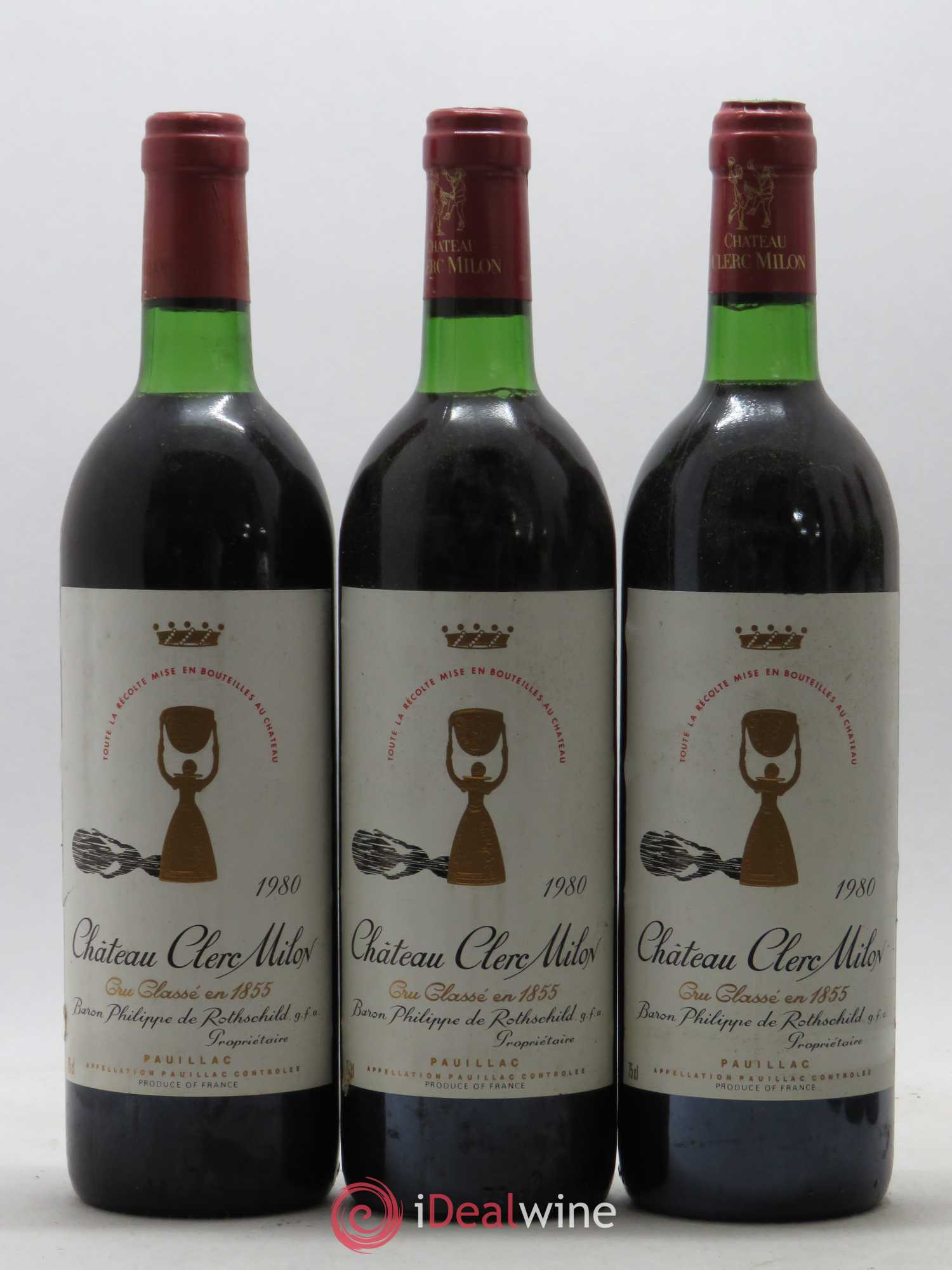 Château Clerc Milon 5ème Grand Cru Classé 1980 - Lot de 6 bouteilles - 1