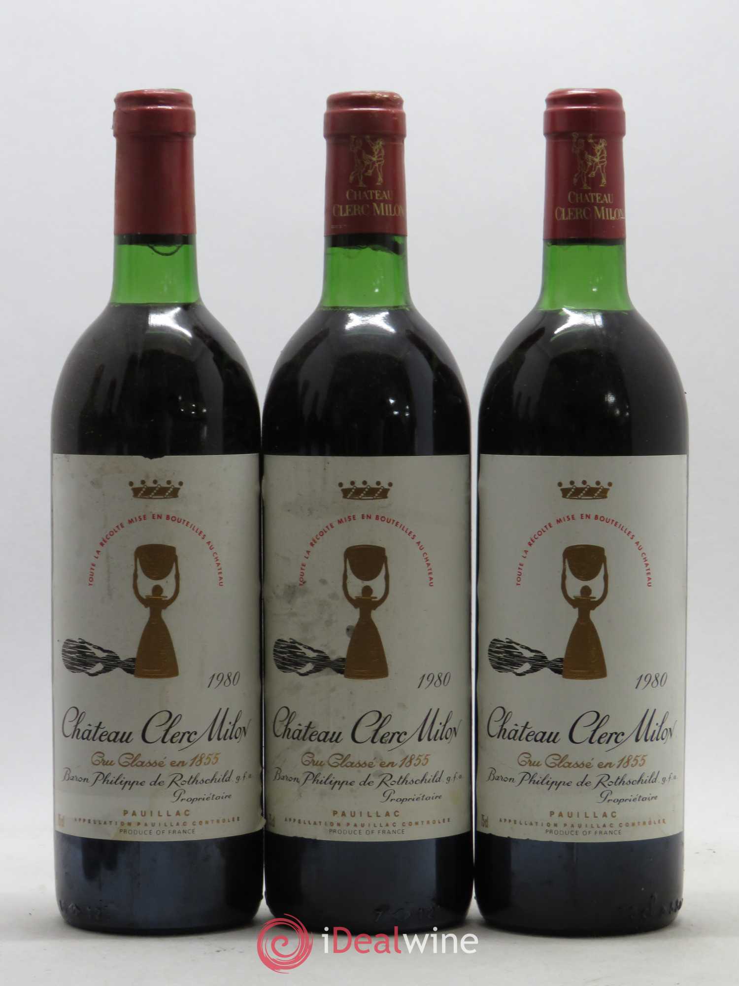 Château Clerc Milon 5ème Grand Cru Classé 1980 - Lot de 6 bouteilles - 2