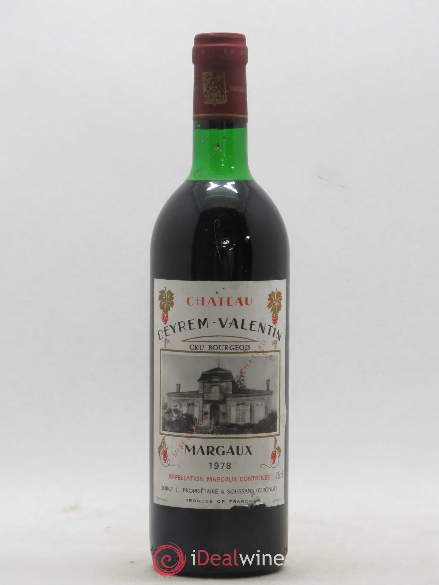 Château Deyrem Valentin Cru Bourgeois 1978 - Lot de 1 bouteille - 0