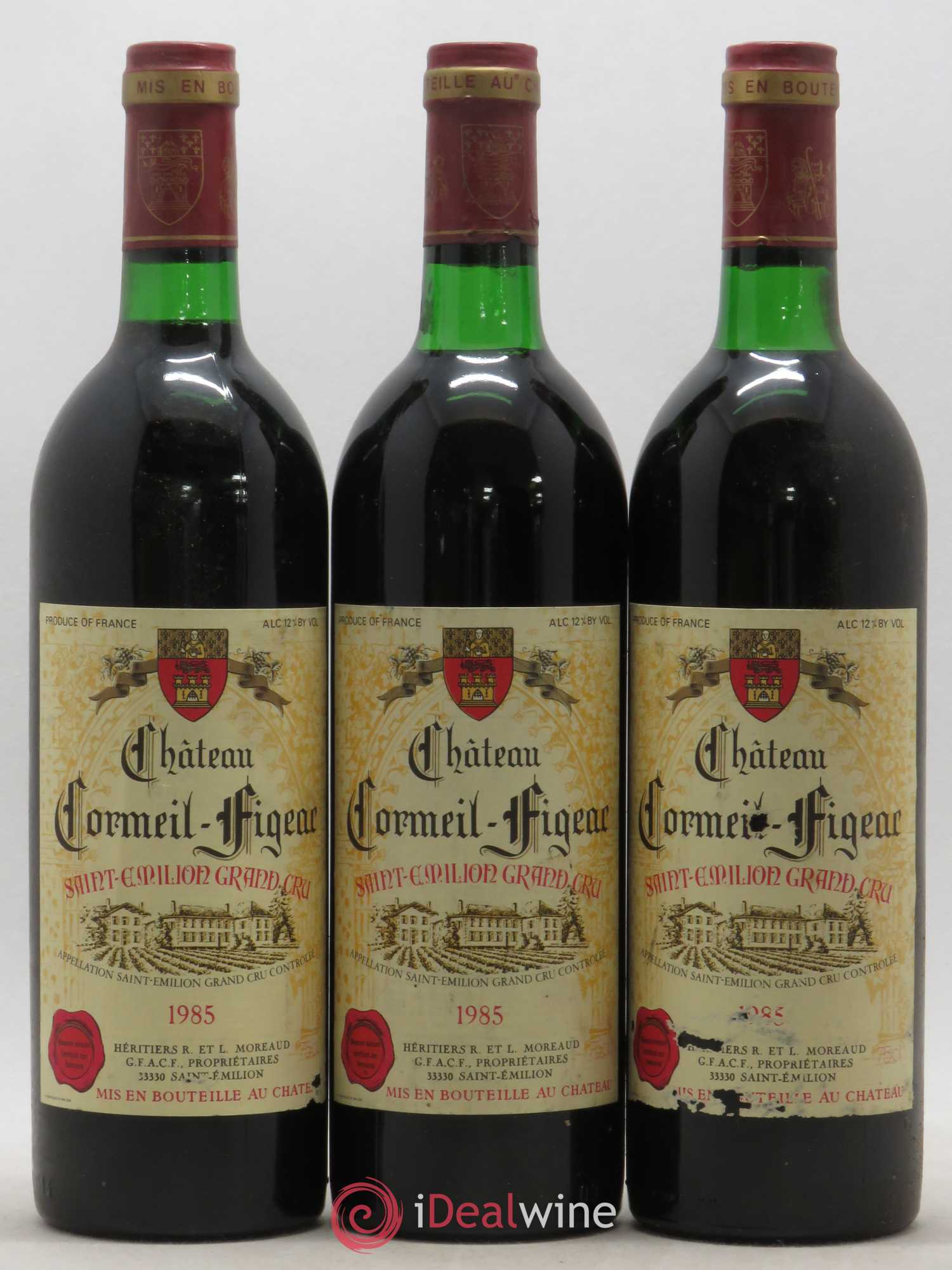 Château Cormeil Figeac 1985 - Lot de 3 bouteilles - 0