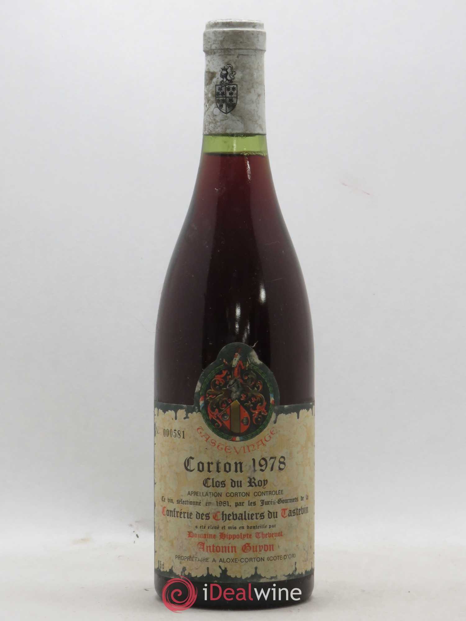 Corton Grand Cru Tastevinage Clos du Roy Guyon 1978 - Posten von 1 Flasche - 0