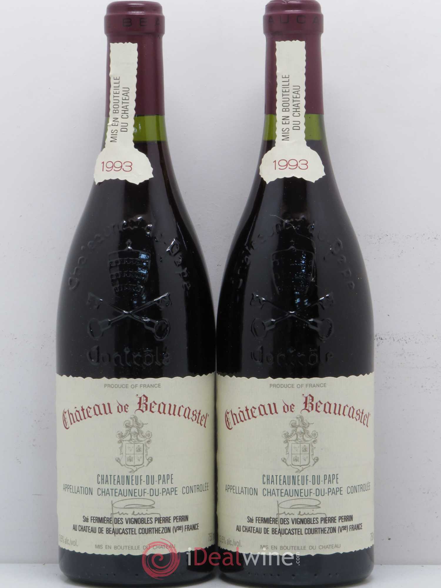 Châteauneuf-du-Pape Château de Beaucastel Famille Perrin 1993 - Lot de 2 bouteilles - 0