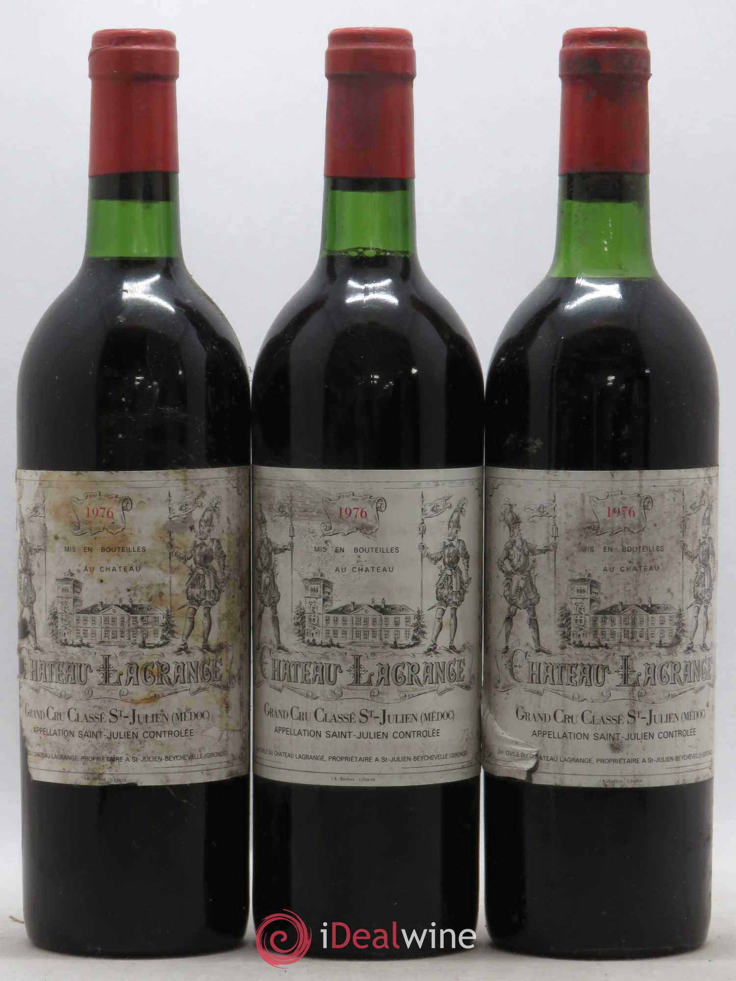 Château Lagrange 3ème Grand Cru Classé 1976 - Lot de 3 bouteilles - 0