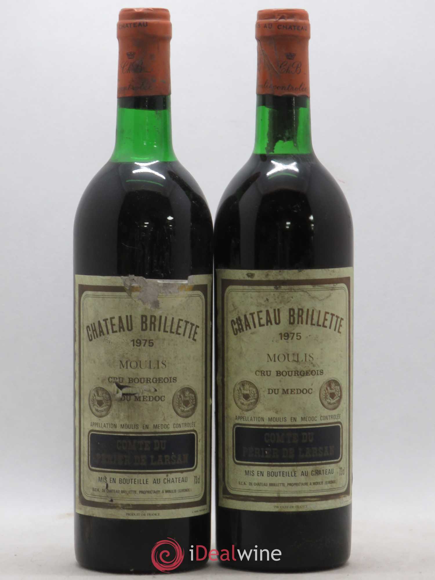 Château Brillette Cru Bourgeois 1975 - Lot de 5 bouteilles - 1