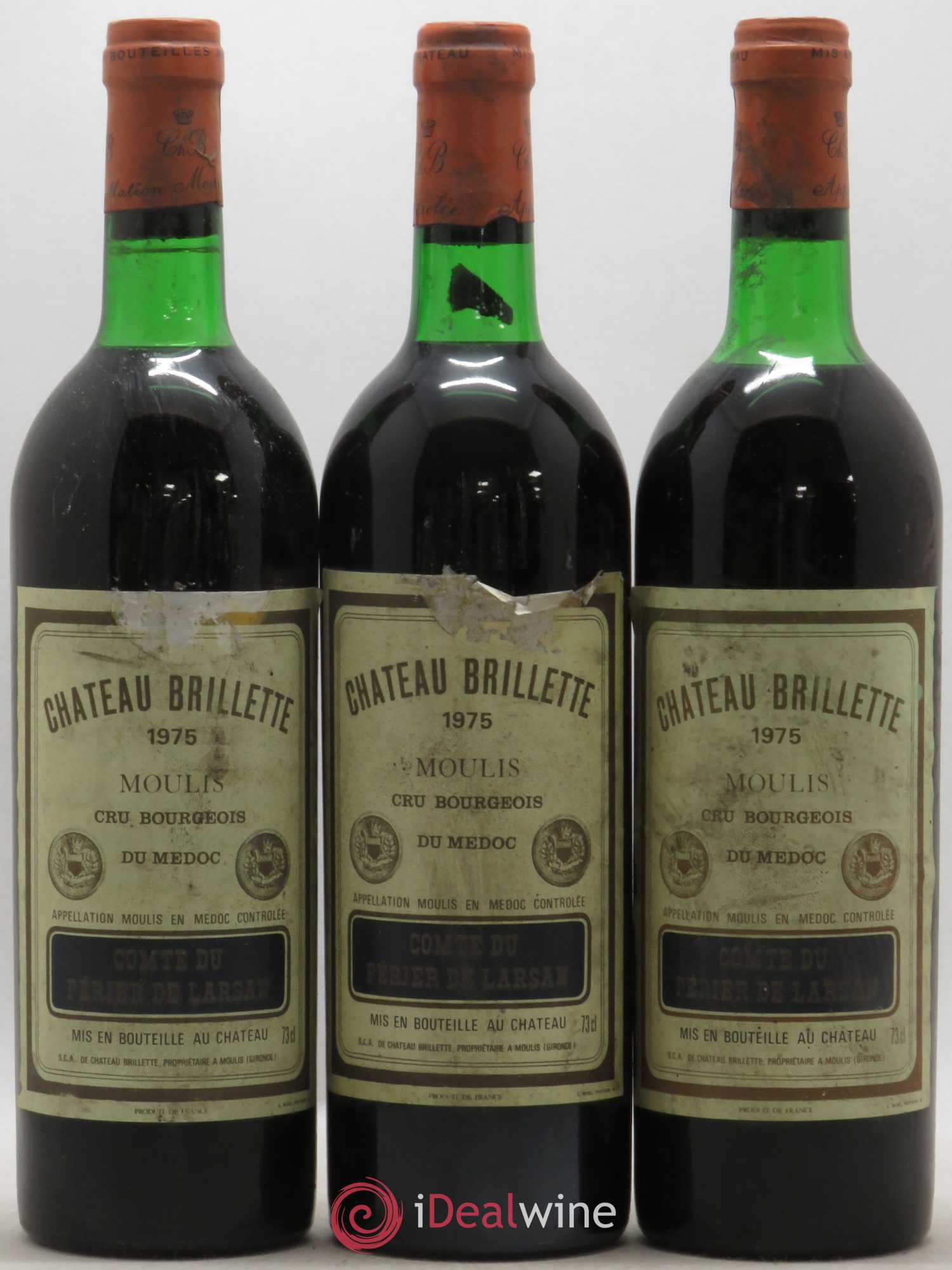 Château Brillette Cru Bourgeois 1975 - Lot de 5 bouteilles - 2