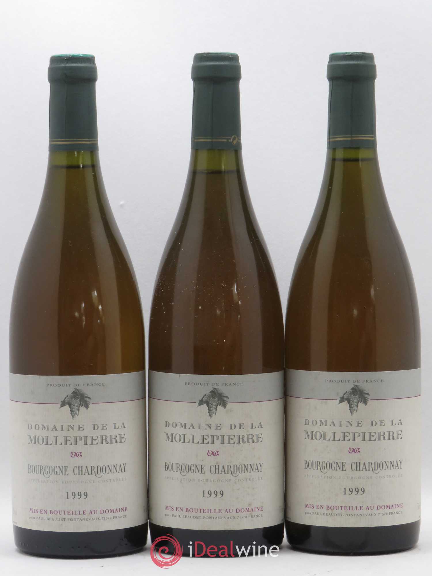 Bourgogne Chardonnay Domaine de Mollepierre P.Beaudet 1999 - Lot of 6 bottles - 1