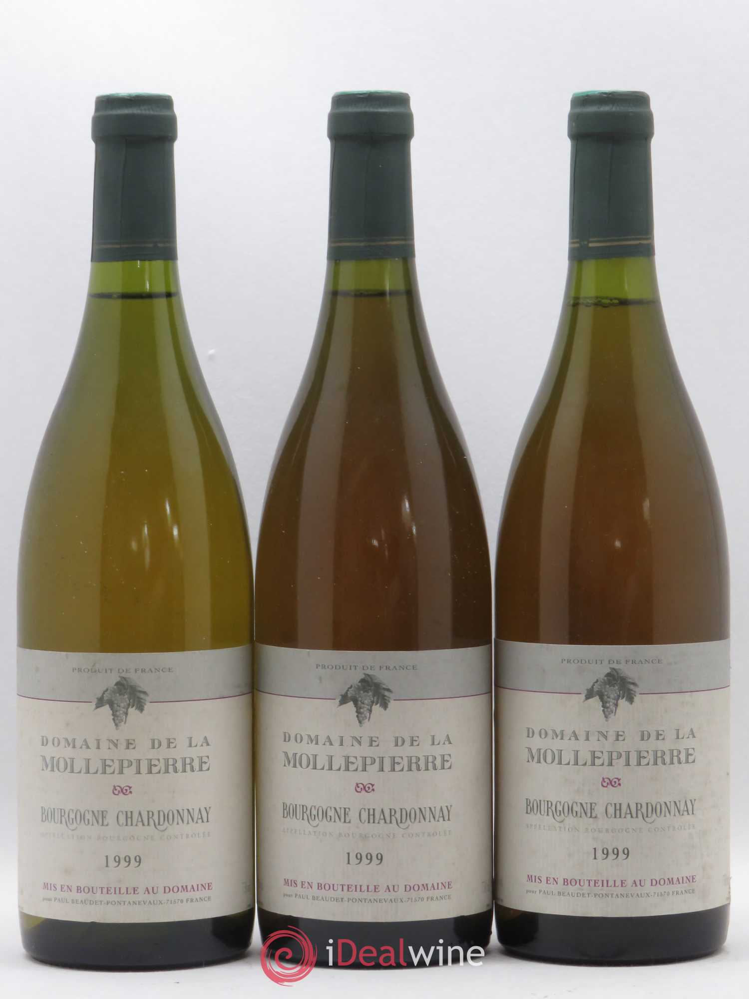 Bourgogne Chardonnay Domaine de Mollepierre P.Beaudet 1999 - Lot of 6 bottles - 2