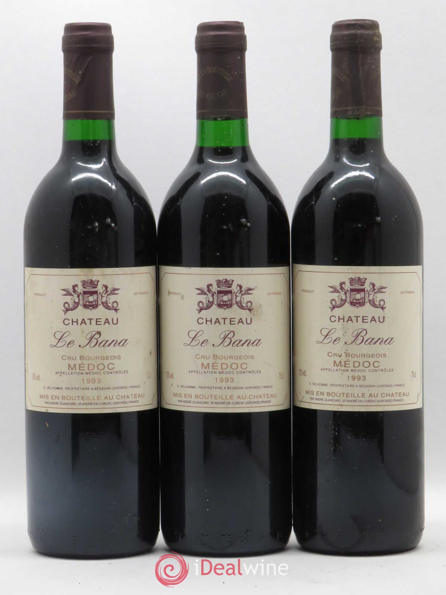 Médoc Château Le Bana 1993 - Lot de 6 bouteilles - 1