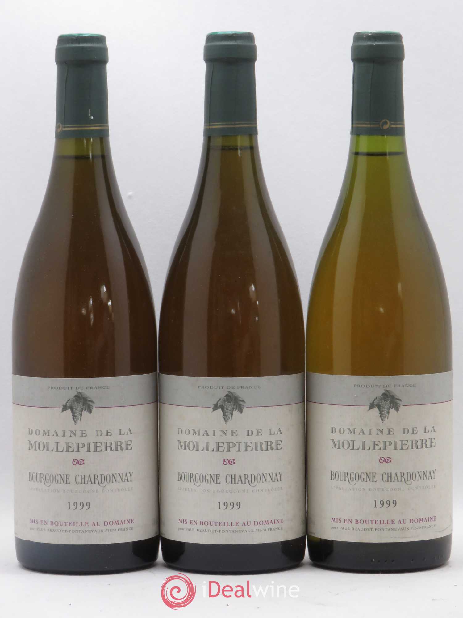 Bourgogne Chardonnay Domaine de Mollepierre P.Beaudet 1999 - Posten von 6 Flaschen - 2