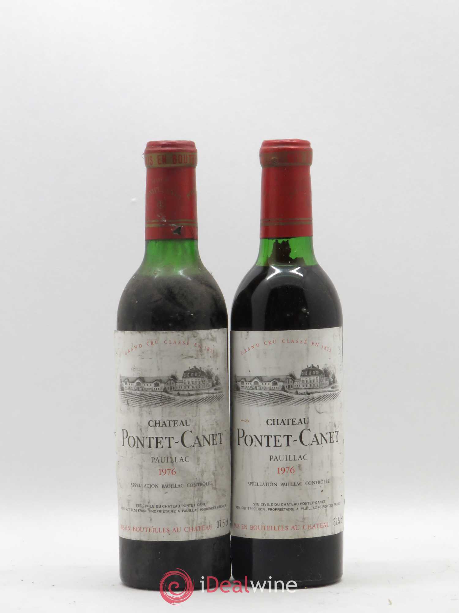 Château Pontet Canet 5ème Grand Cru Classé 1976 - Lot de 2 demi bouteilles - 0