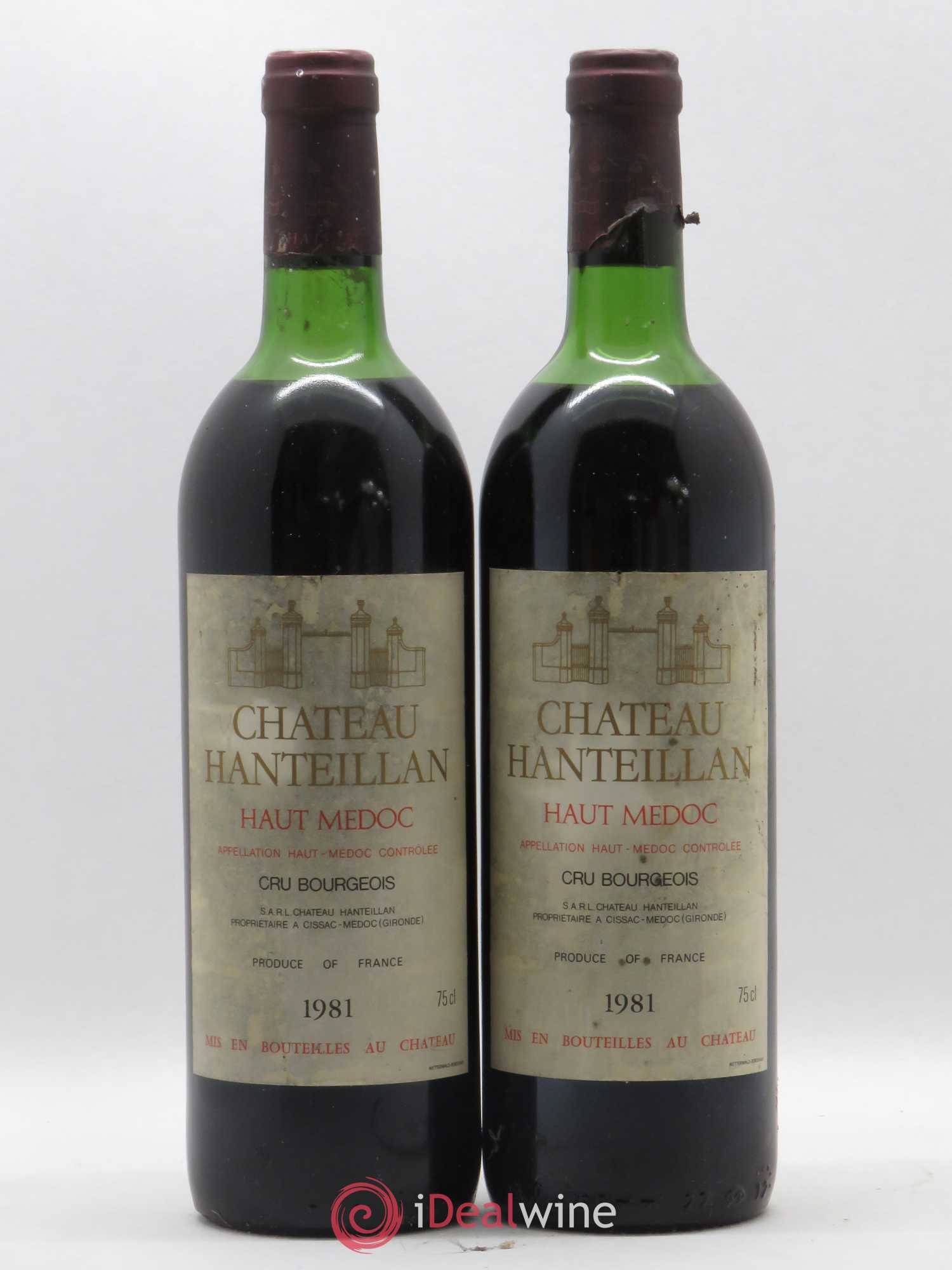 Château Hanteillan Cru Bourgeois 1981 - Lot de 2 bouteilles - 0