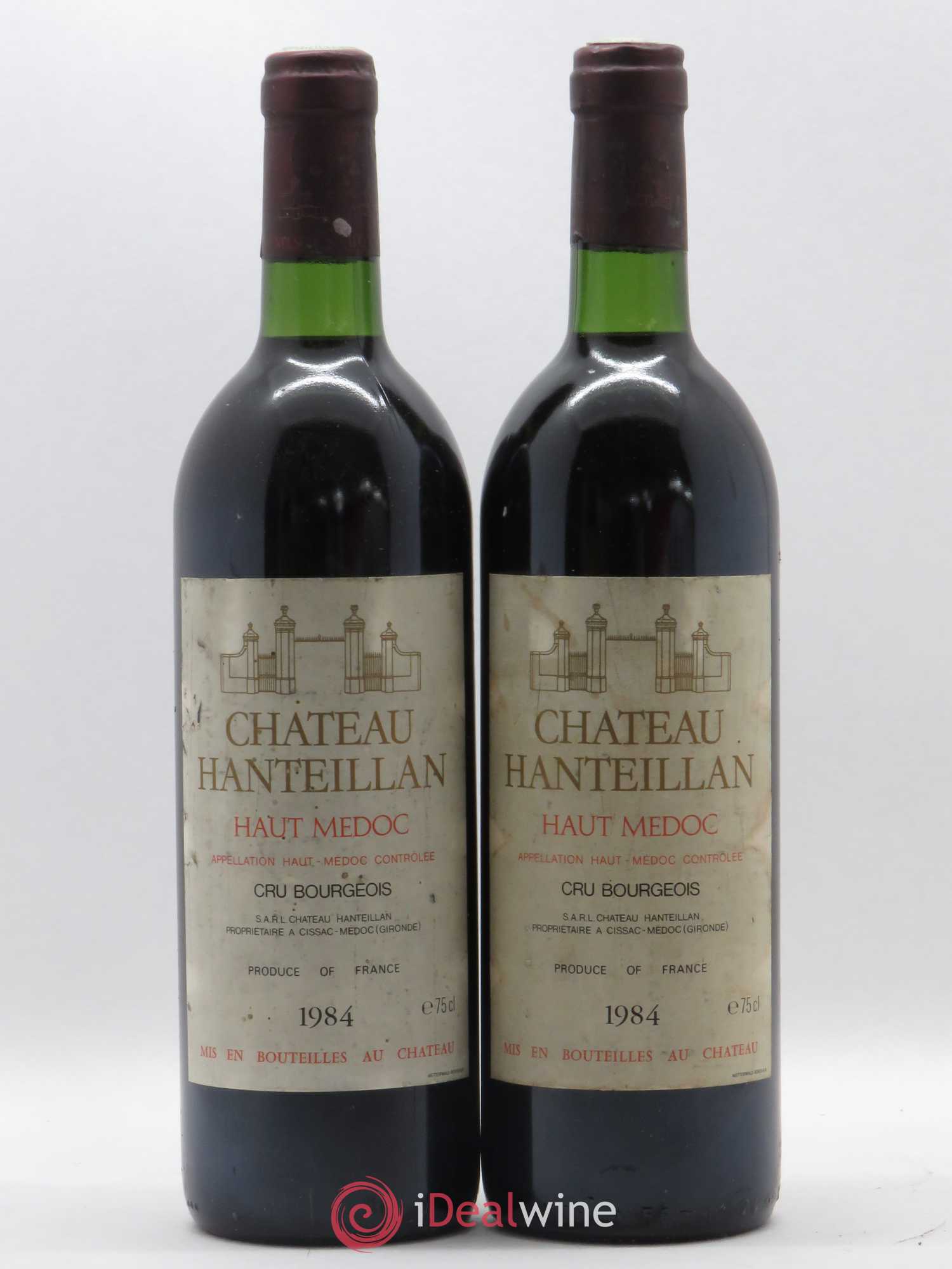 Château Hanteillan Cru Bourgeois 1984 - Lot de 2 bouteilles - 0