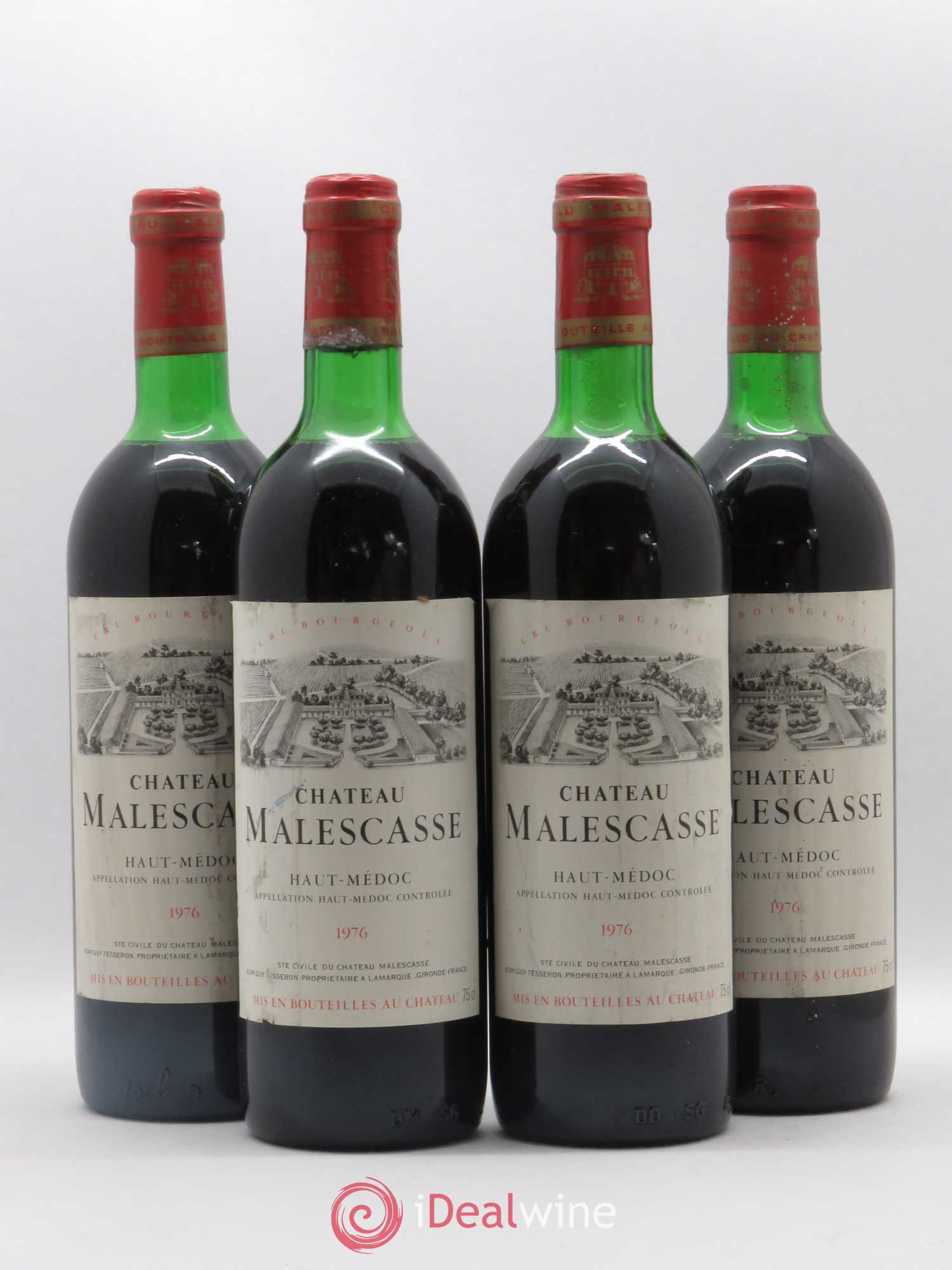 Château Malescasse Cru Bourgeois Exceptionnel 1976 - Lot de 4 bouteilles - 0