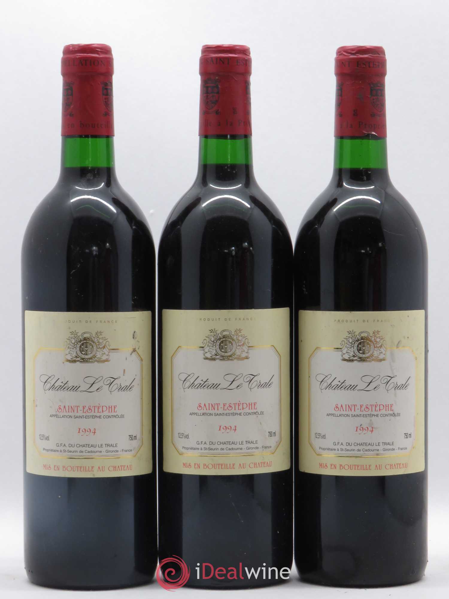 Saint-Estèphe Château Le Trale 1994 - Lot de 3 bouteilles - 0