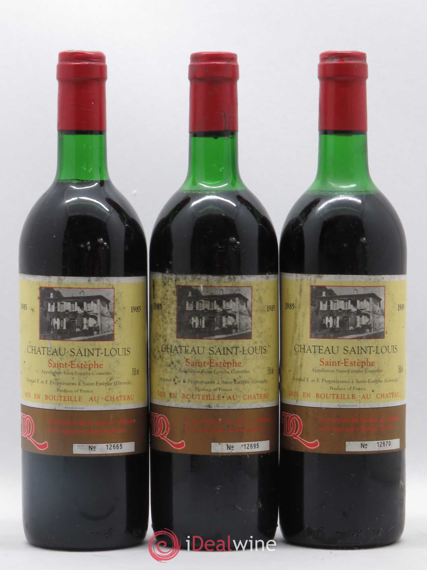 Saint-Estèphe Château Saint-Louis 1985 - Posten von 3 Flaschen - 0