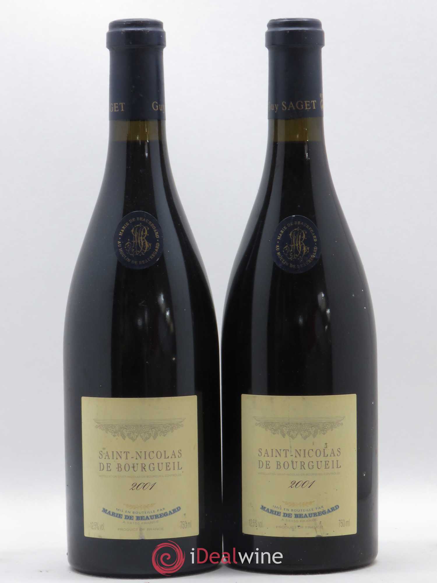 Saint-Nicolas de Bourgueil Marie de Beauregard 2001 - Posten von 2 Flaschen - 0