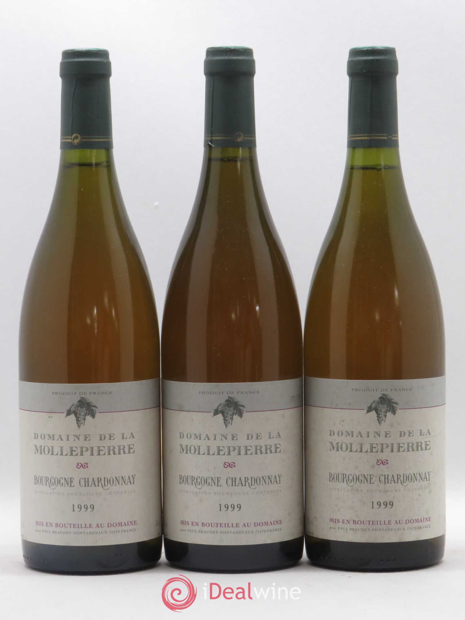 Bourgogne Chardonnay Domaine de Mollepierre P.Beaudet 1999 - Posten von 3 Flaschen - 0