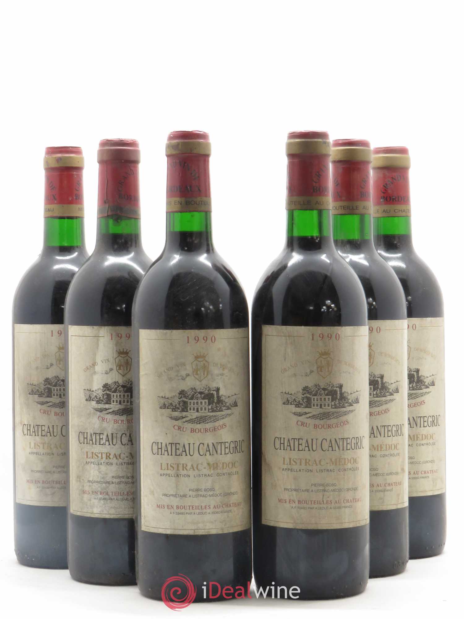 Listrac Château Chantegric 1990 - Posten von 6 Flaschen - 0