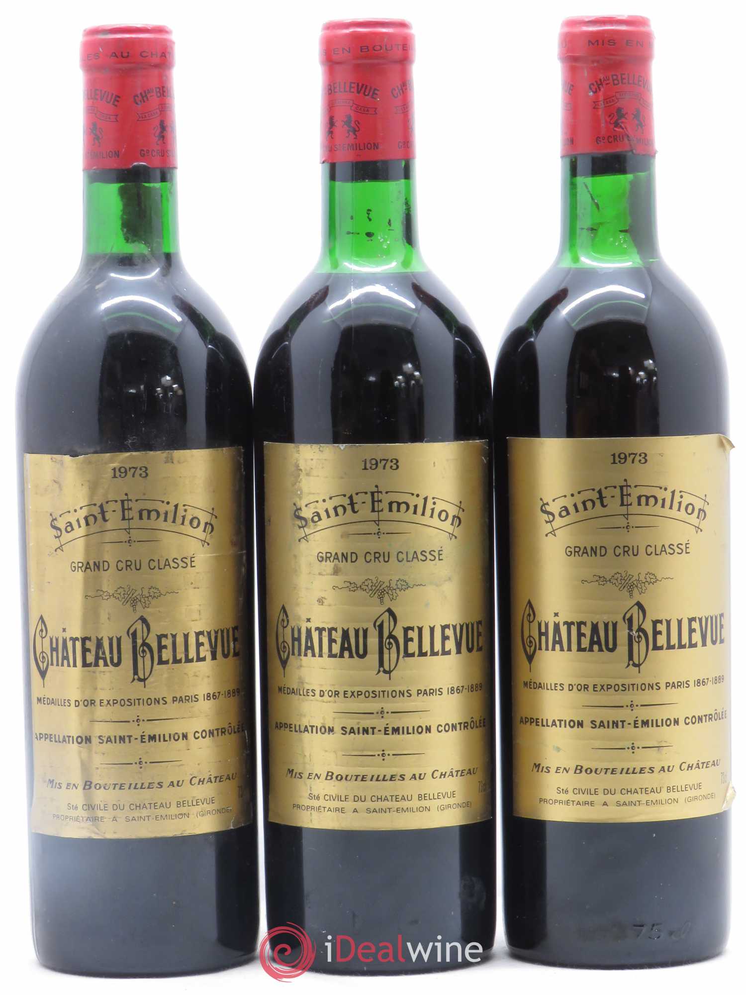 Château Bellevue Grand Cru Classé 1973 - Lot de 6 bouteilles - 1