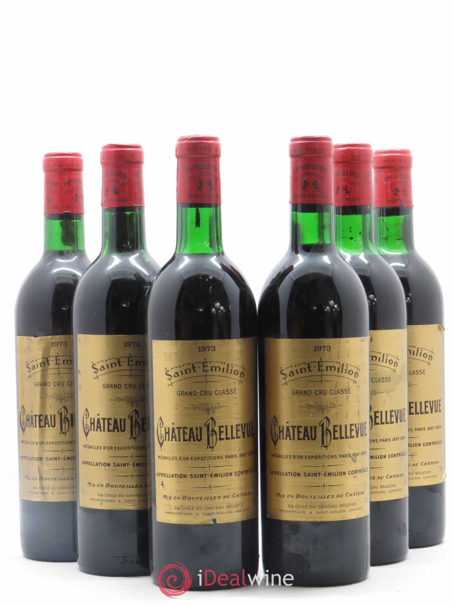 Château Bellevue Grand Cru Classé 1973 - Lot de 6 bouteilles - 0