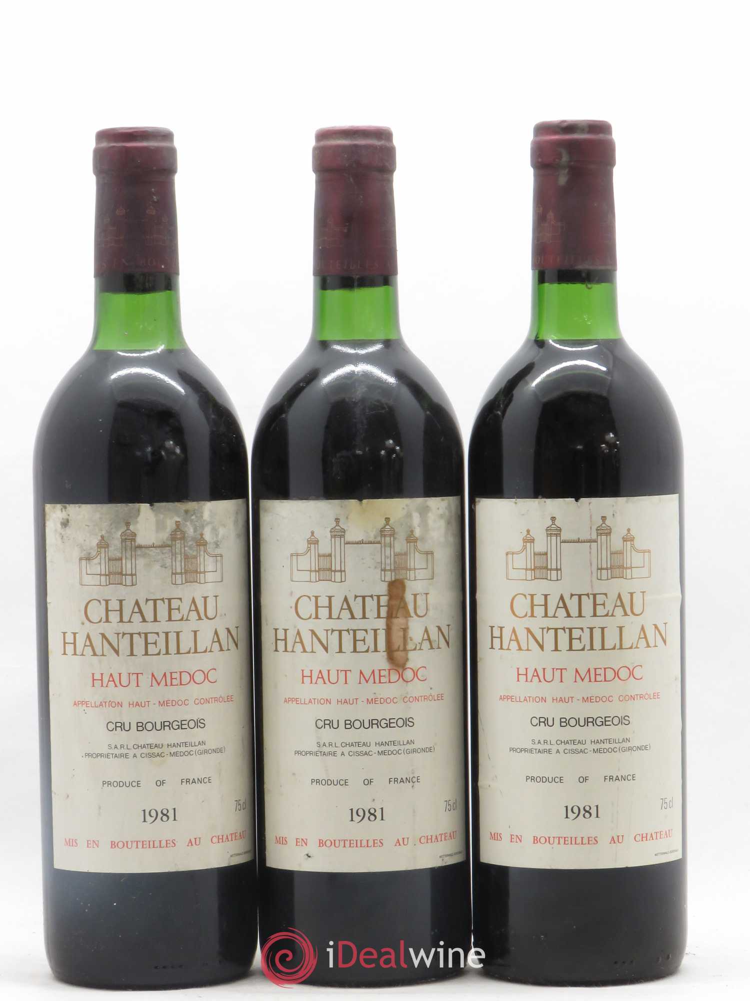 Château Hanteillan Cru Bourgeois 1981 - Lot de 6 bouteilles - 1
