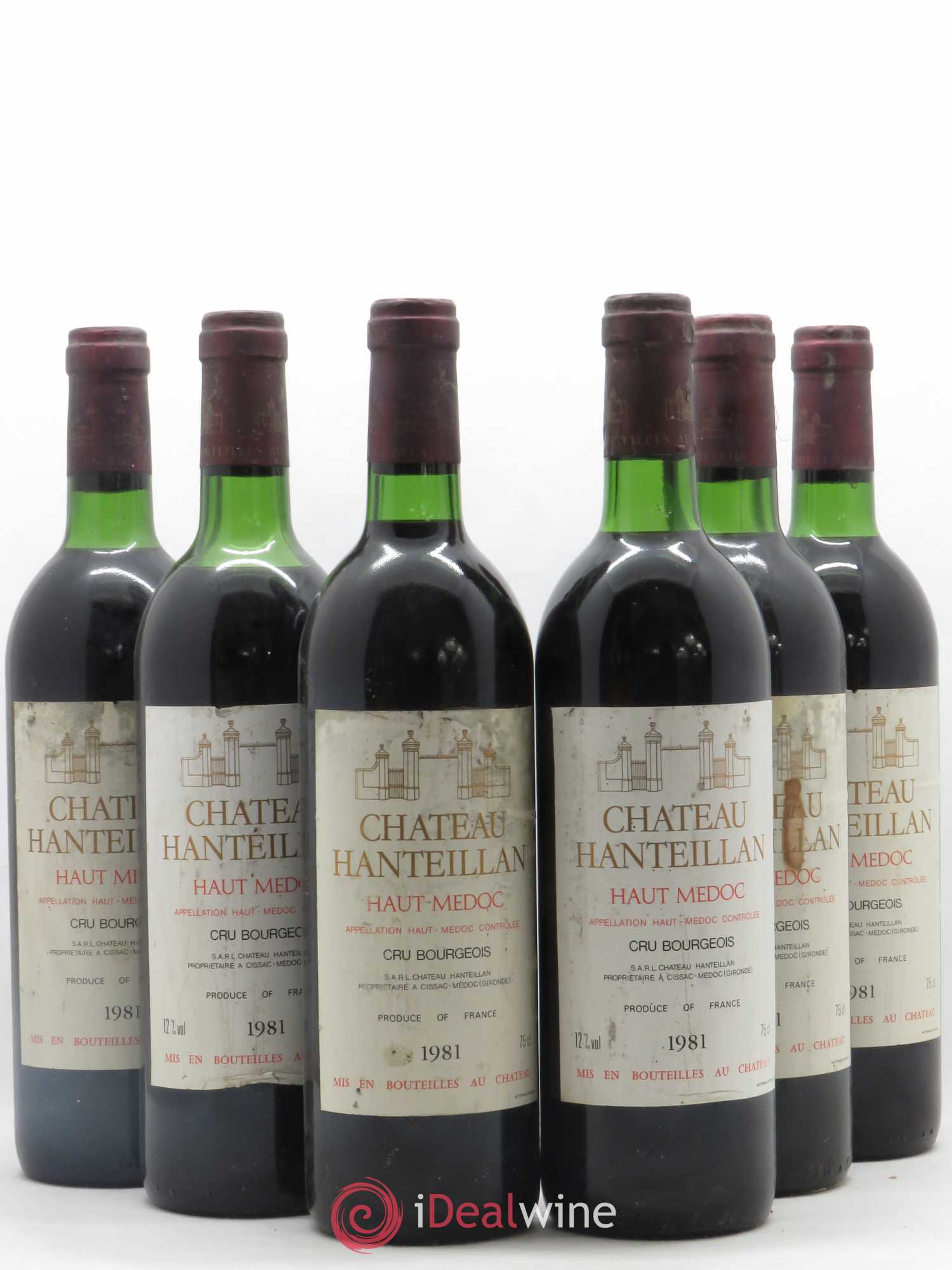 Château Hanteillan Cru Bourgeois 1981 - Lot de 6 bouteilles - 0