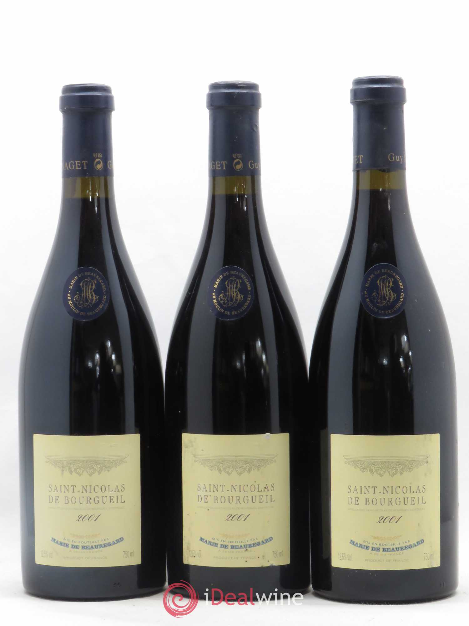 Saint-Nicolas de Bourgueil Marie de Beauregard 2001 - Lot de 3 bouteilles - 0