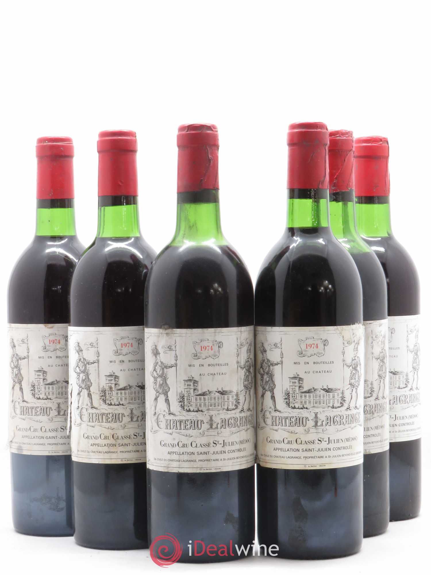 Château Lagrange 3ème Grand Cru Classé 1974 - Lot de 6 bouteilles - 0