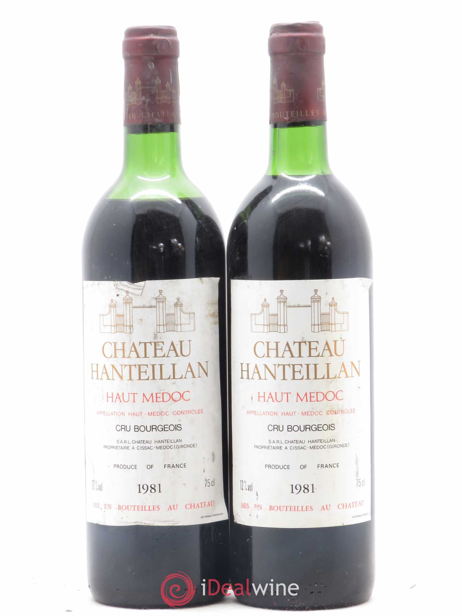 Château Hanteillan Cru Bourgeois 1981 - Lot de 2 bouteilles - 0