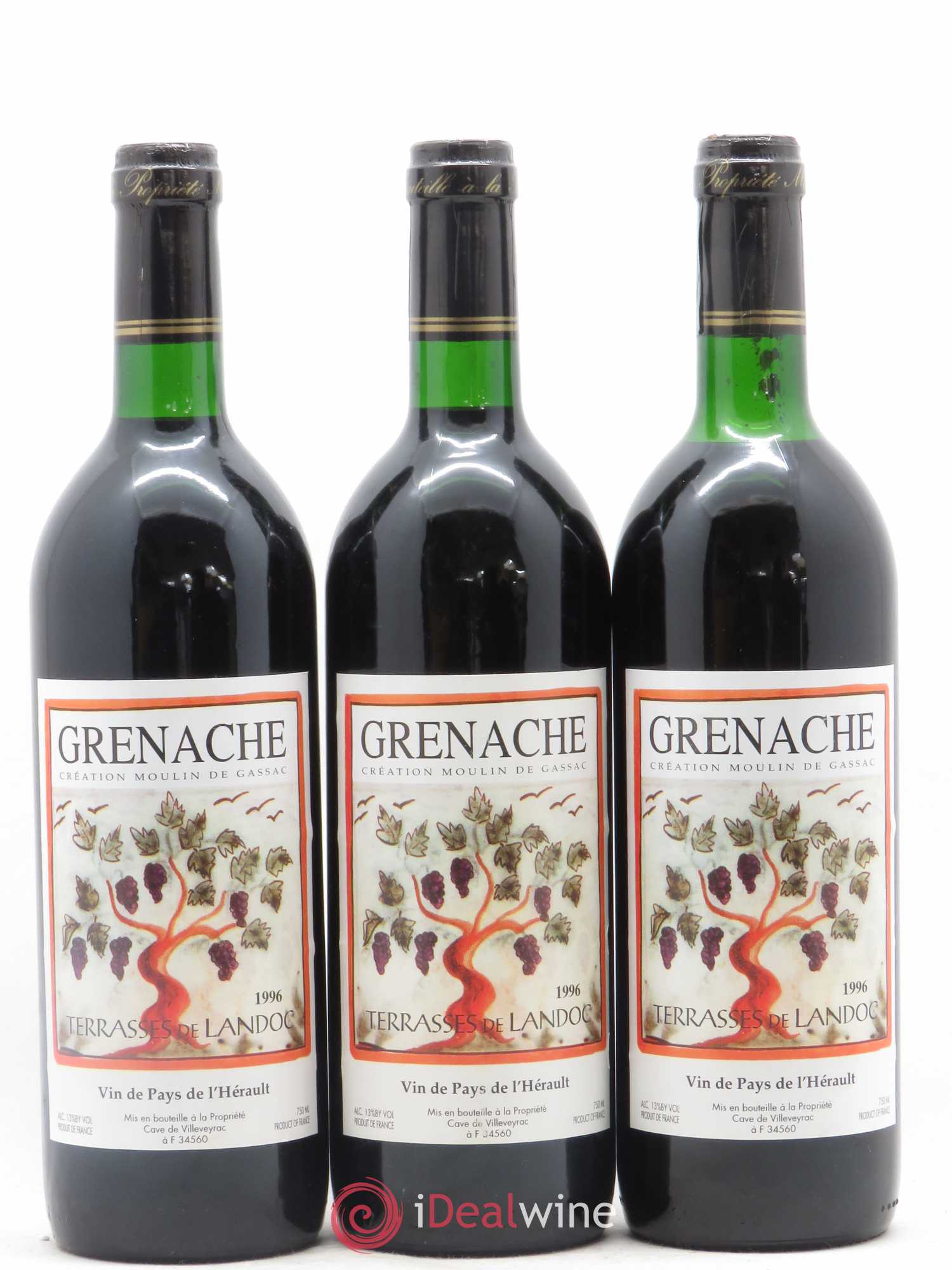 Pays d'Oc Grenache Création de Moulin de Gassac 1996 - Posten von 12 Flaschen - 2