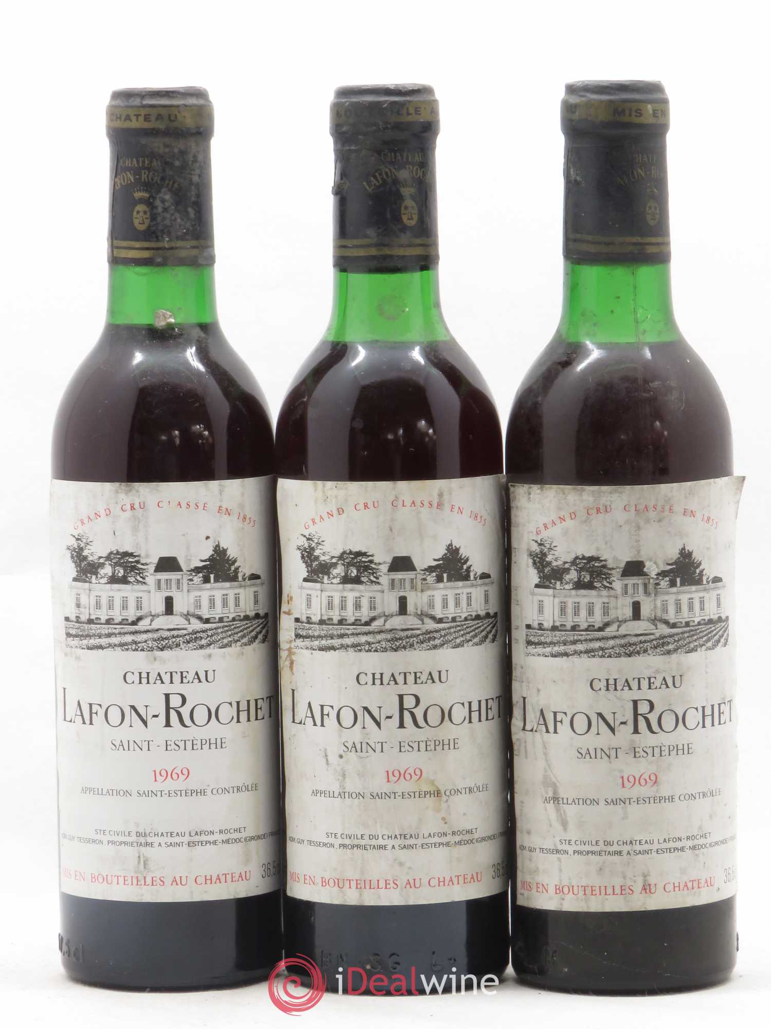 Château Lafon Rochet 4ème Grand Cru Classé 1969 - Lot de 6 demi bouteilles - 1