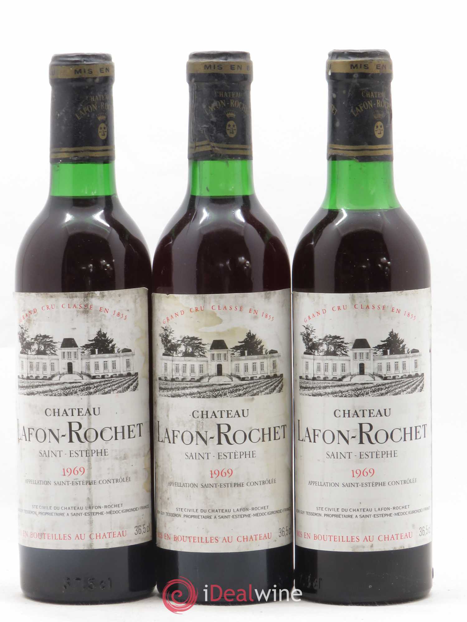 Château Lafon Rochet 4ème Grand Cru Classé 1969 - Lot de 6 demi bouteilles - 2