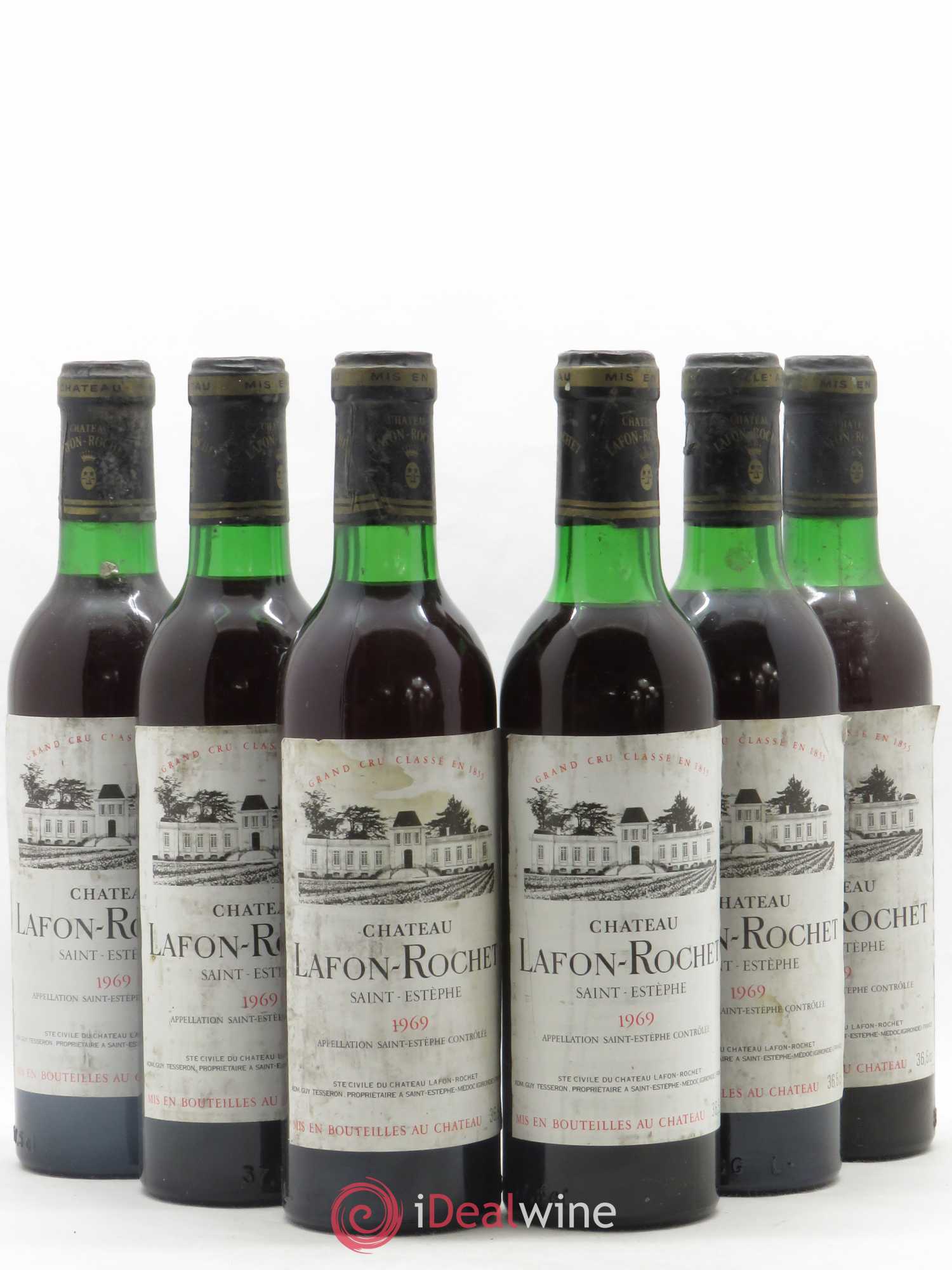 Château Lafon Rochet 4ème Grand Cru Classé 1969 - Lot de 6 demi bouteilles - 0