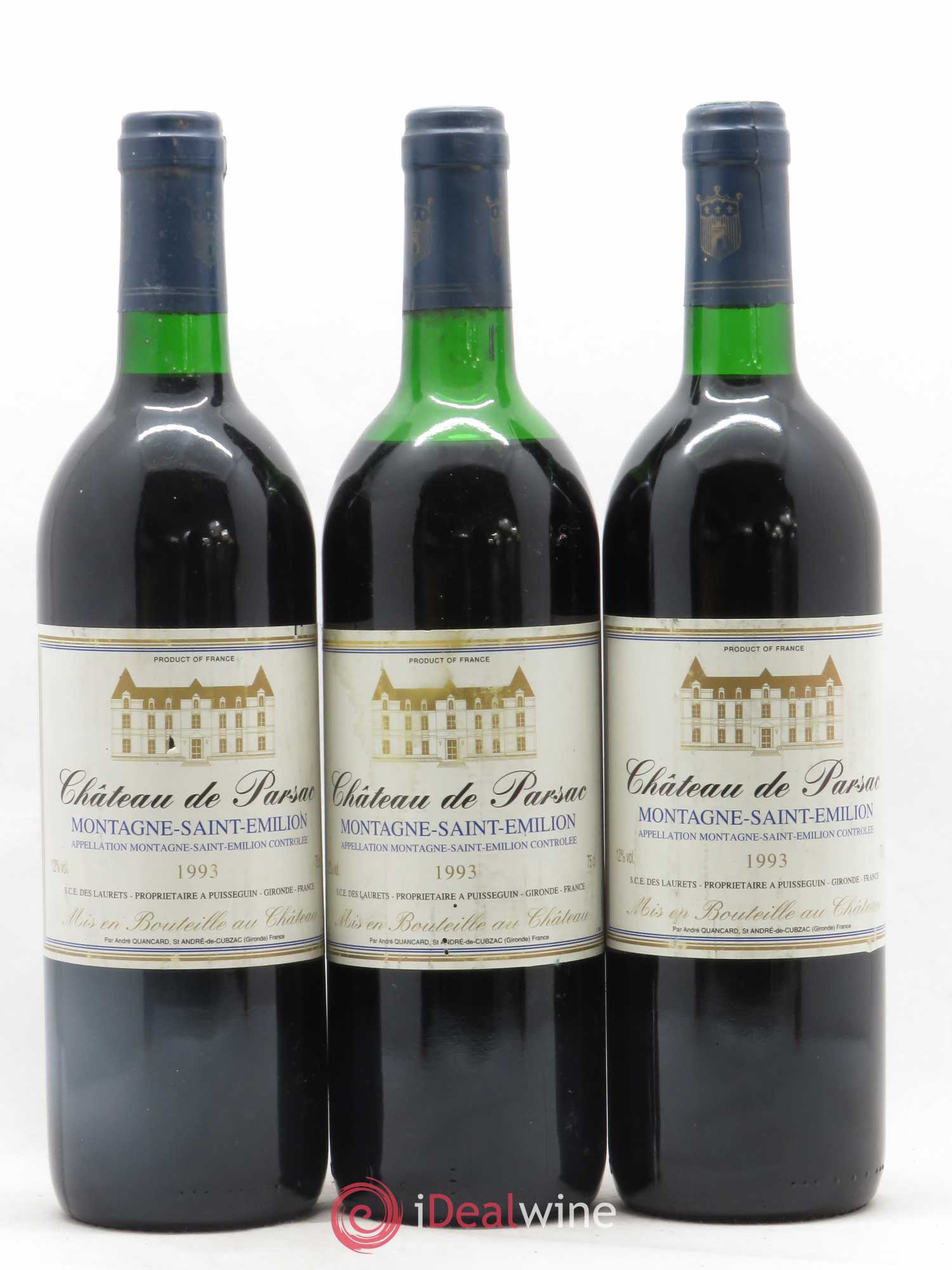 Montagne Saint-Émilion Château de Parsac 1993 - Lot de 6 bouteilles - 1