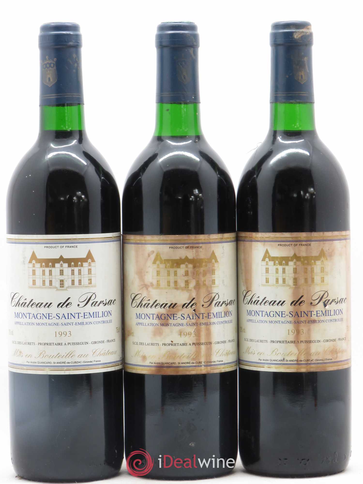 Montagne Saint-Émilion Château de Parsac 1993 - Lot de 6 bouteilles - 1