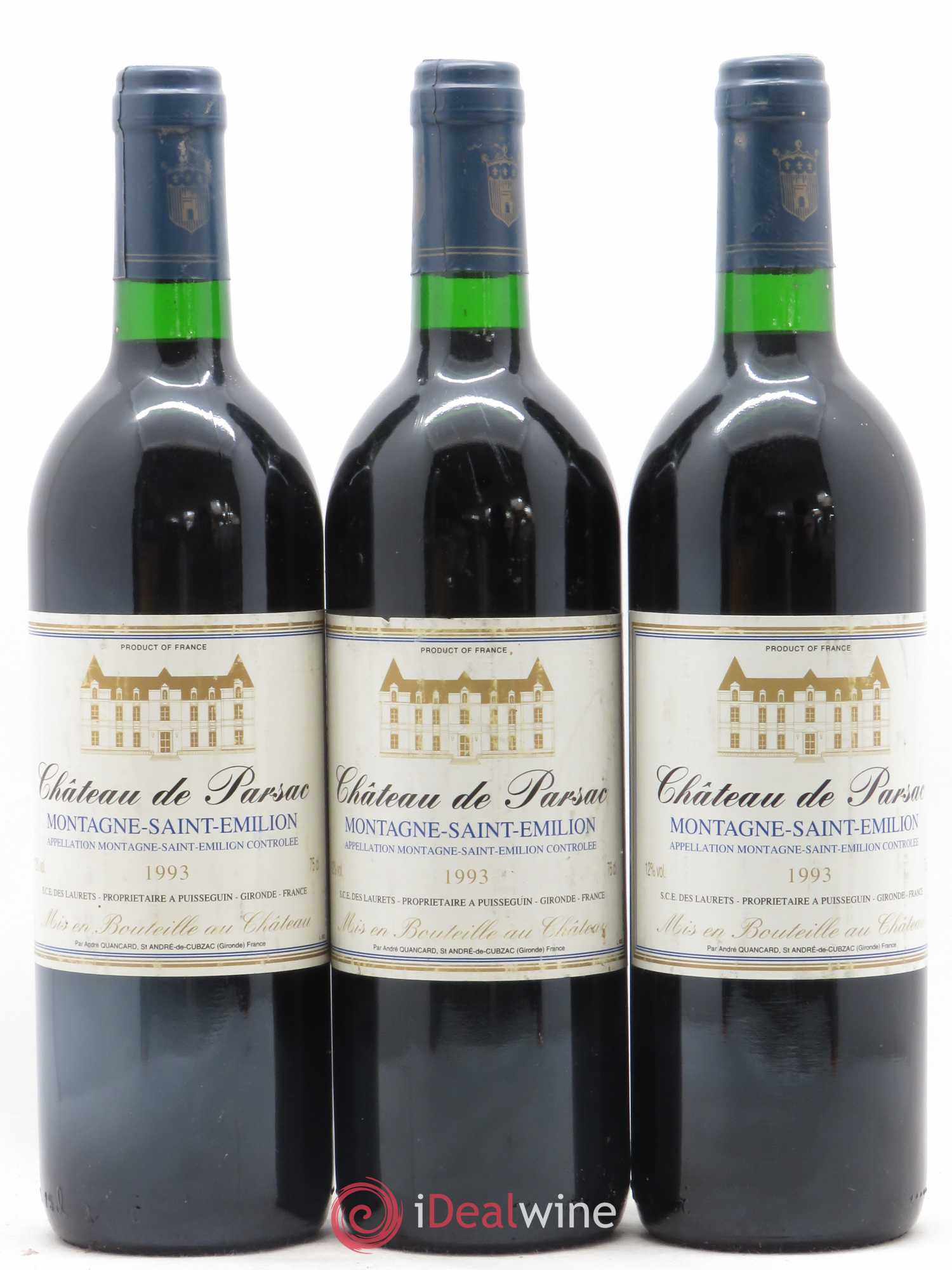 Montagne Saint-Émilion Château de Parsac 1993 - Lot de 6 bouteilles - 2