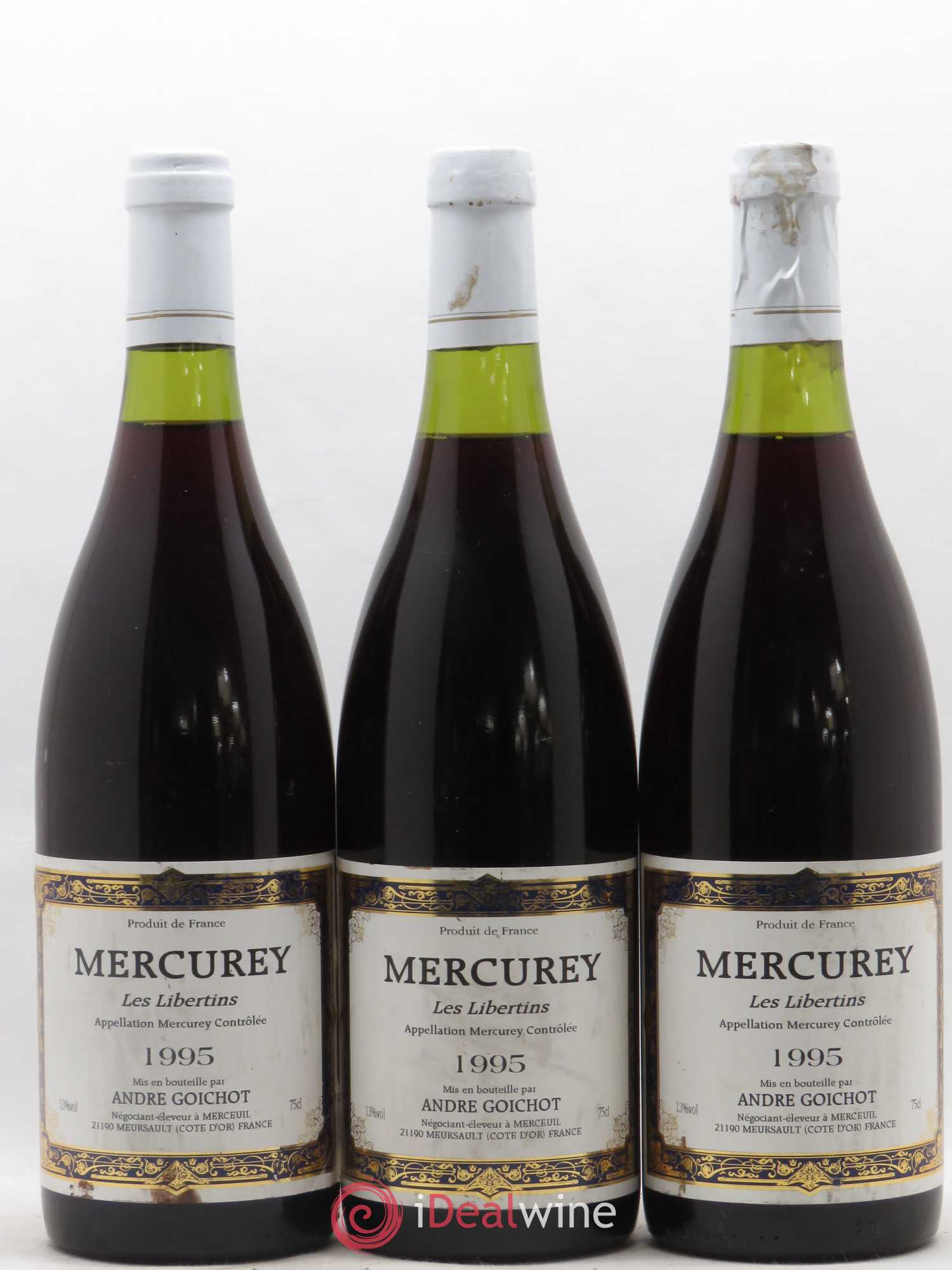 Mercurey Les Libertins A. Goichot 1995 - Posten von 3 Flaschen - 0