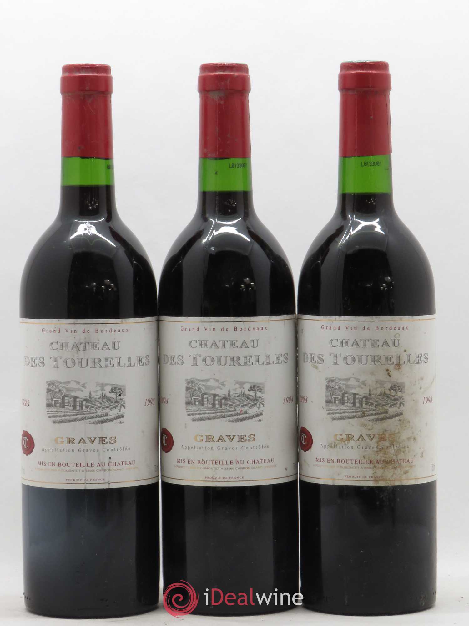 Graves Château Les Tourelles 1998 - Posten von 3 Flaschen - 0
