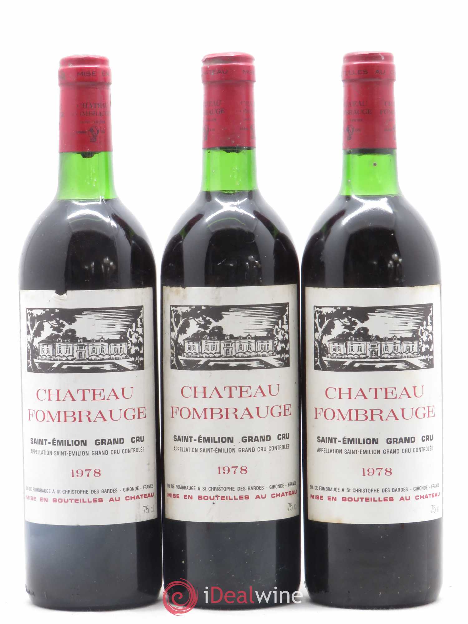 Château Fombrauge Grand Cru Classé 1978 - Lot de 3 bouteilles - 0