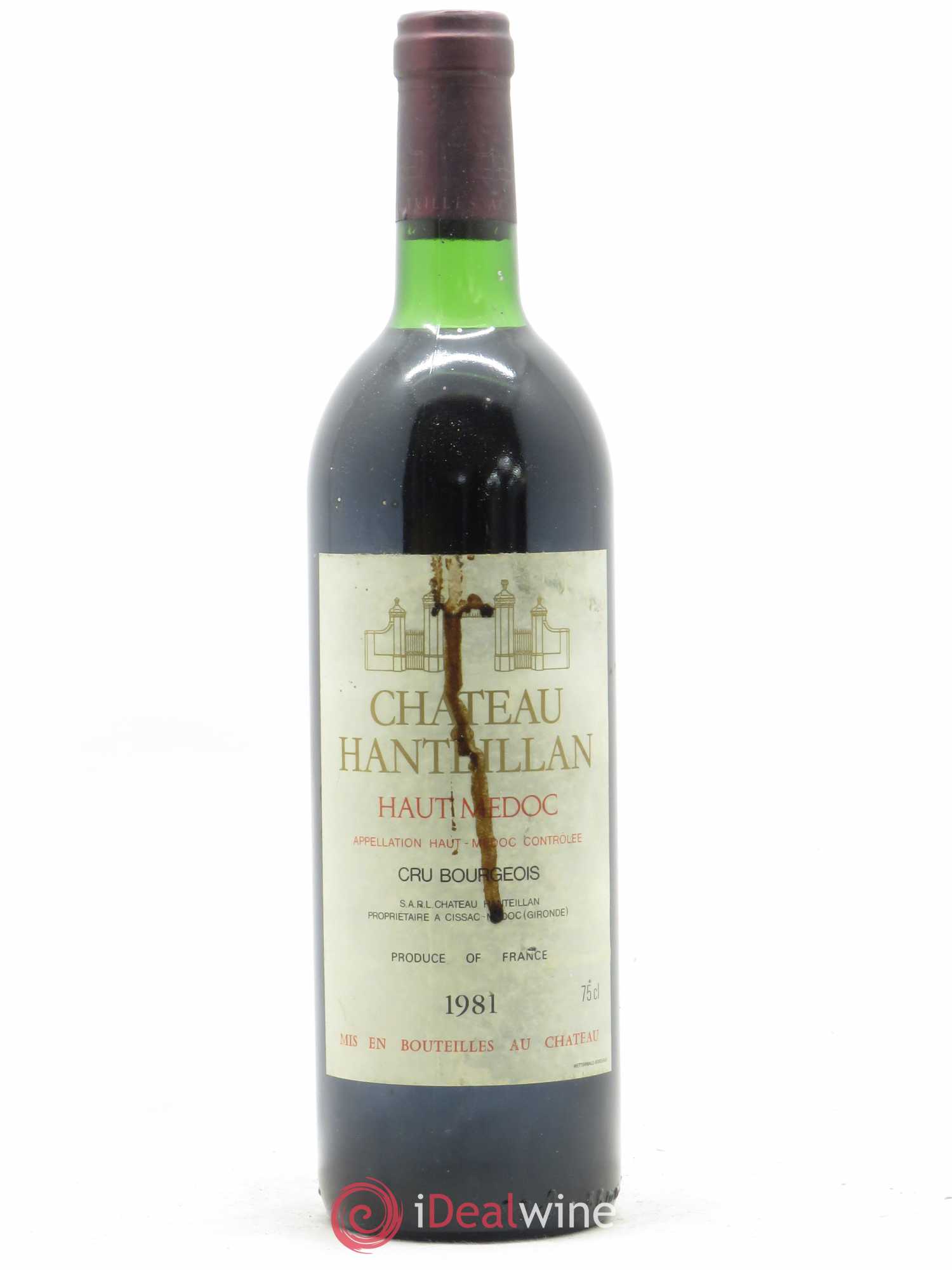 Château Hanteillan Cru Bourgeois 1981 - Lot de 1 bouteille - 0