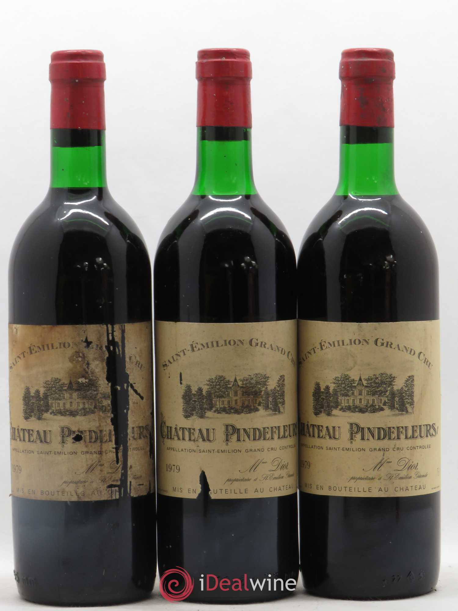 Saint-Émilion Grand Cru Château Pindefleur 1979 - Lot de 3 bouteilles - 0