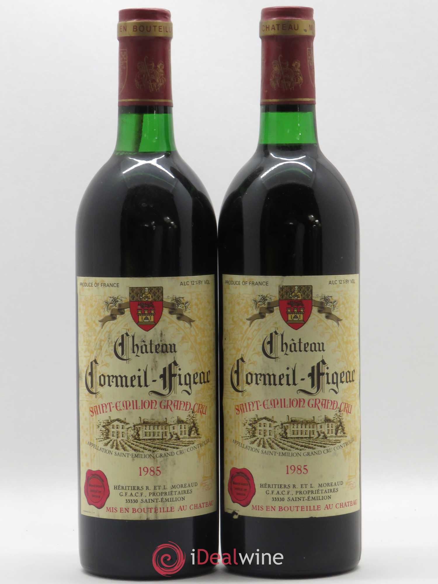 Château Cormeil Figeac 1985 - Lot de 2 bouteilles - 0