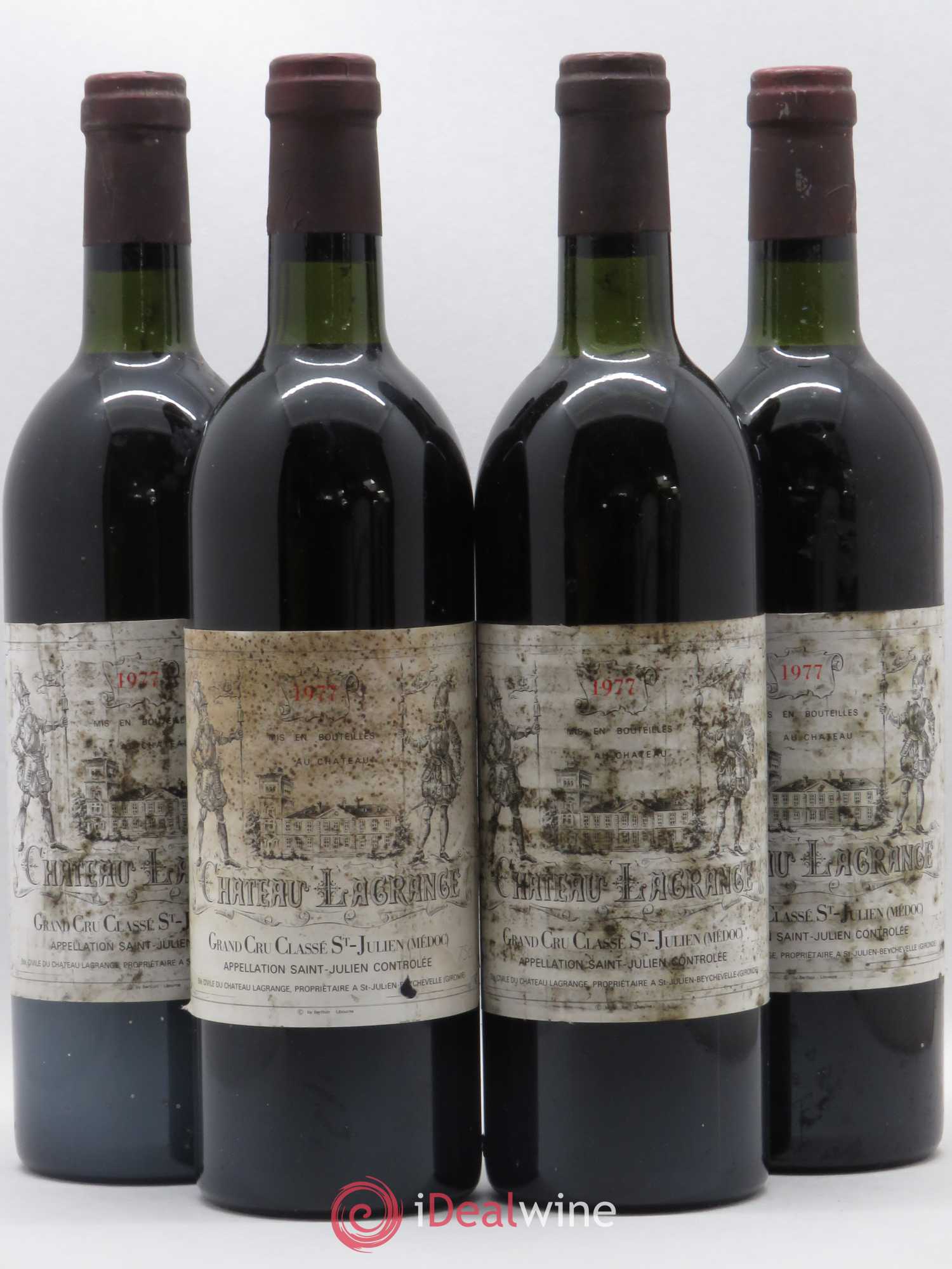 Château Lagrange 3ème Grand Cru Classé 1977 - Lot de 4 bouteilles - 0