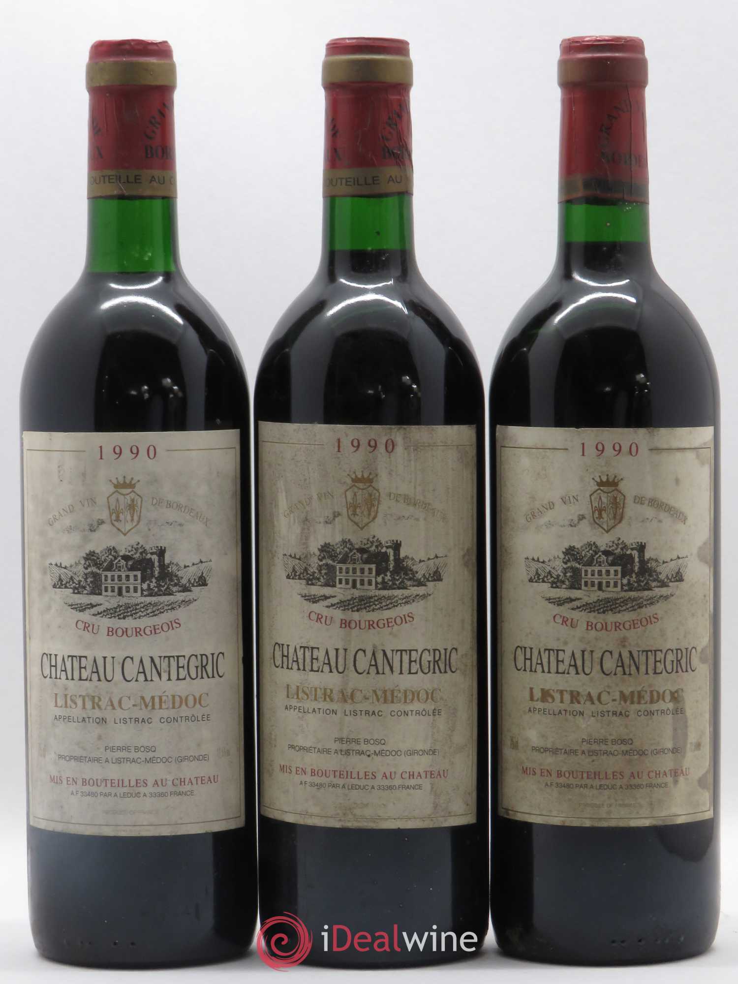 Listrac Château Chantegric 1990 - Posten von 3 Flaschen - 0