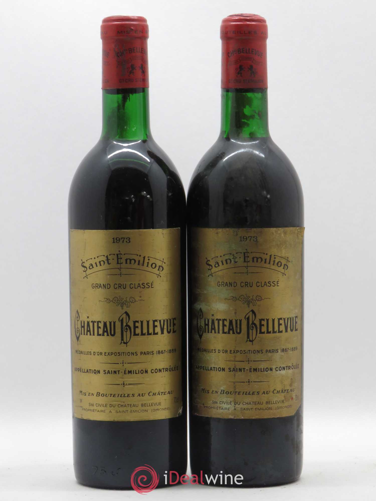 Château Bellevue Cru Bourgeois 1973 - Lot de 2 bouteilles - 0