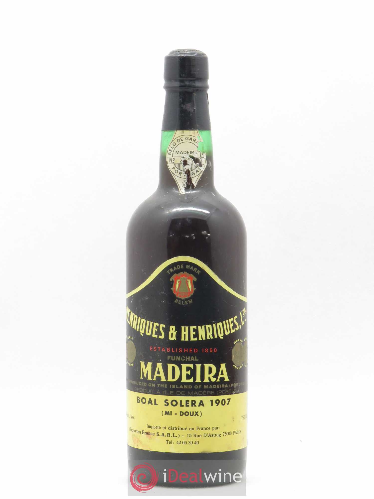 Madère Boal Solera Henriquès & Henriquès Mi Doux 1907 - Posten von 1 Flasche - 0