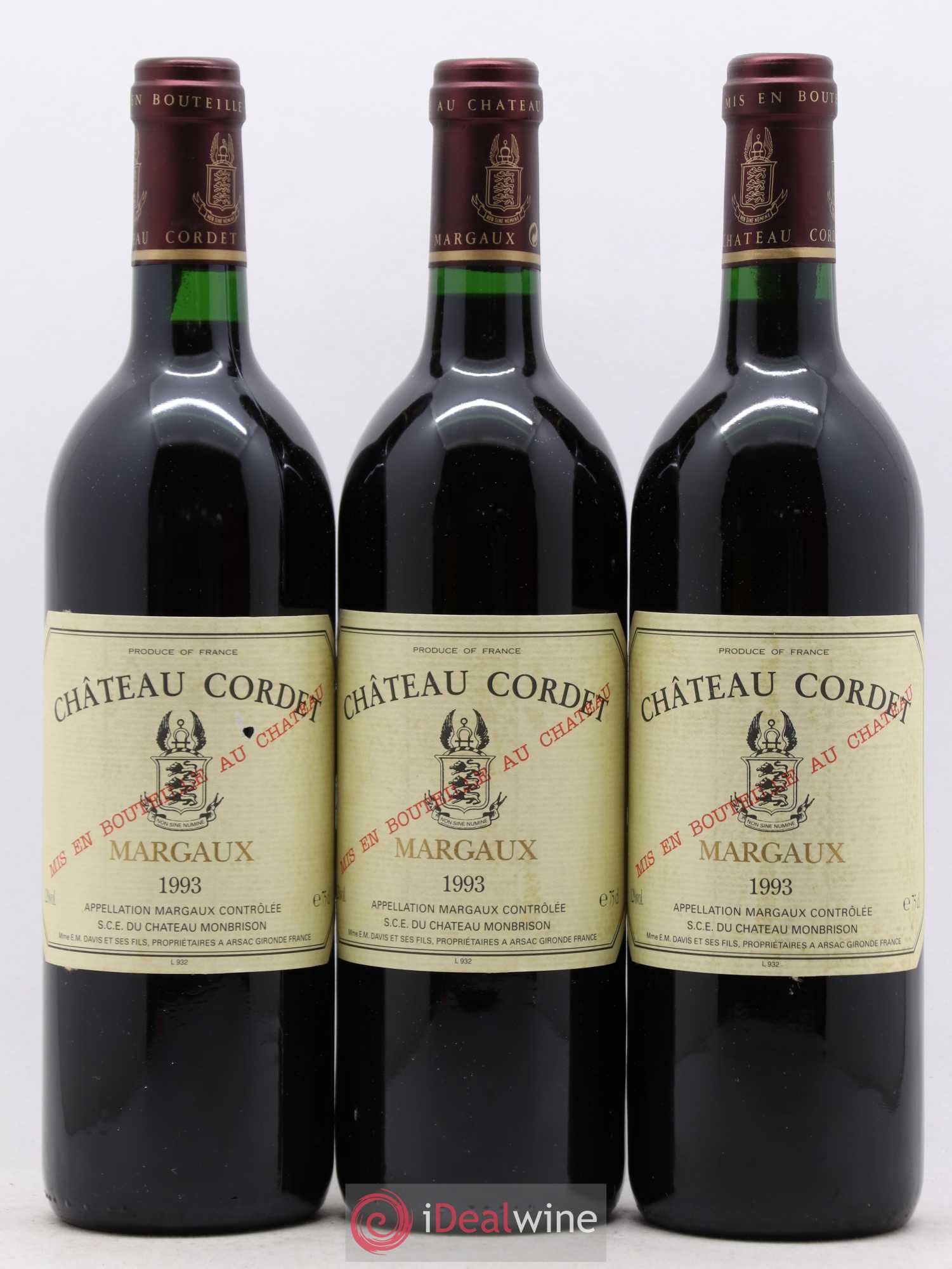 Bordeaux Margaux Château Cordet 1993 - Lot de 6 bouteilles - 2