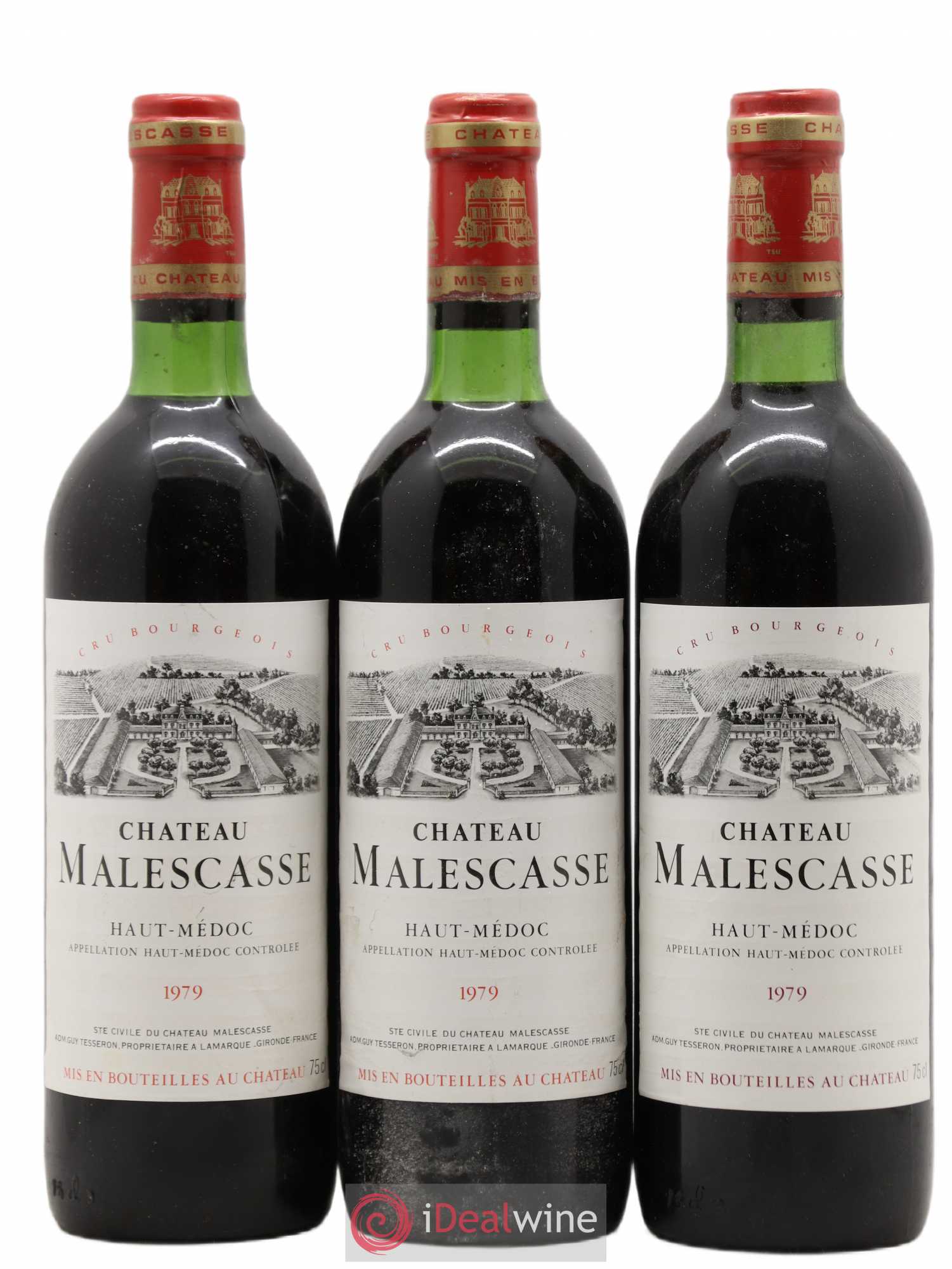 Château Malescasse Cru Bourgeois Exceptionnel 1979 - Lot de 3 bouteilles - 0
