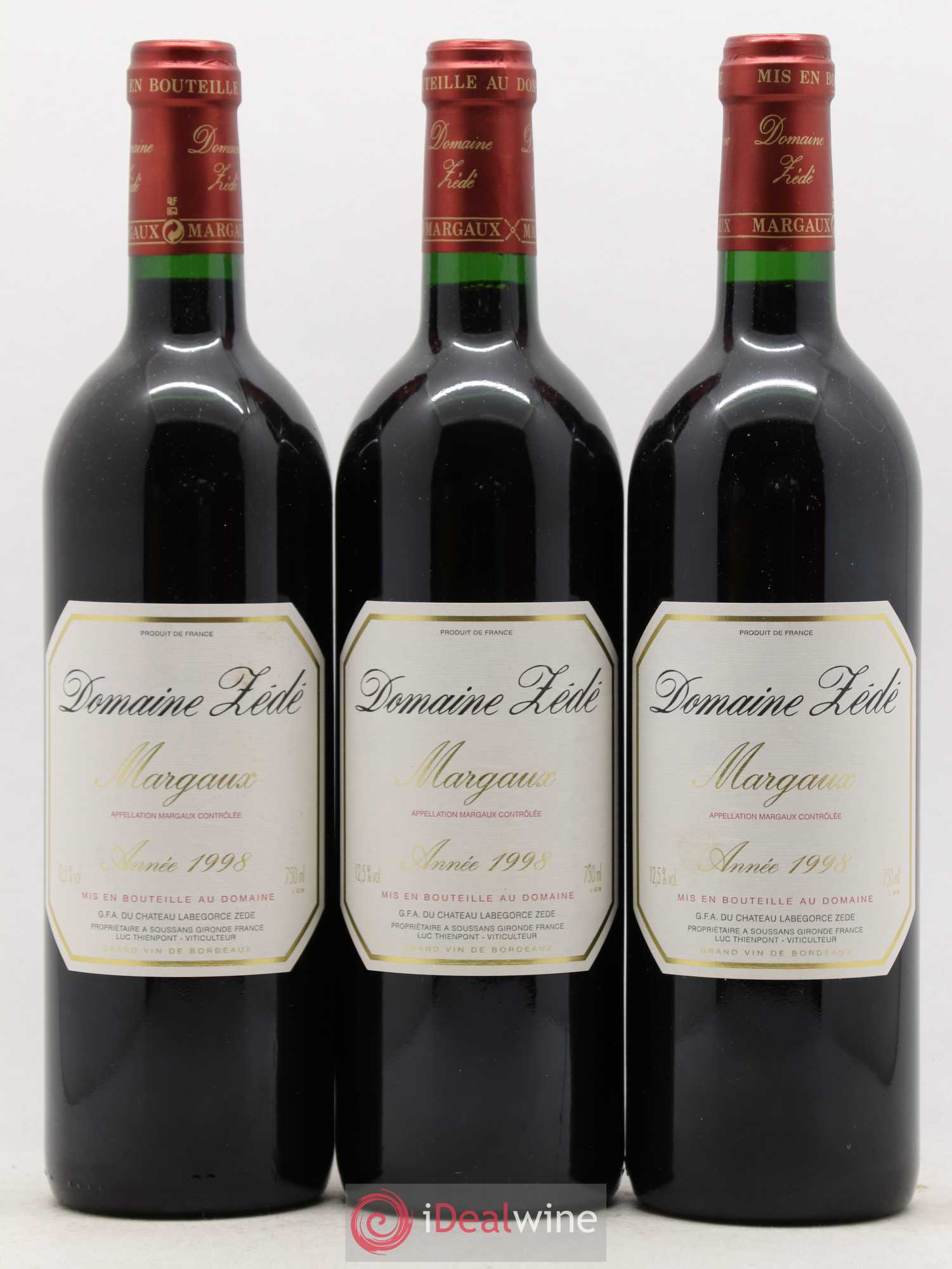 Bordeaux Margaux Domaine Zédé (sans prix de réserve) 1998 - Posten von 6 Flaschen - 1