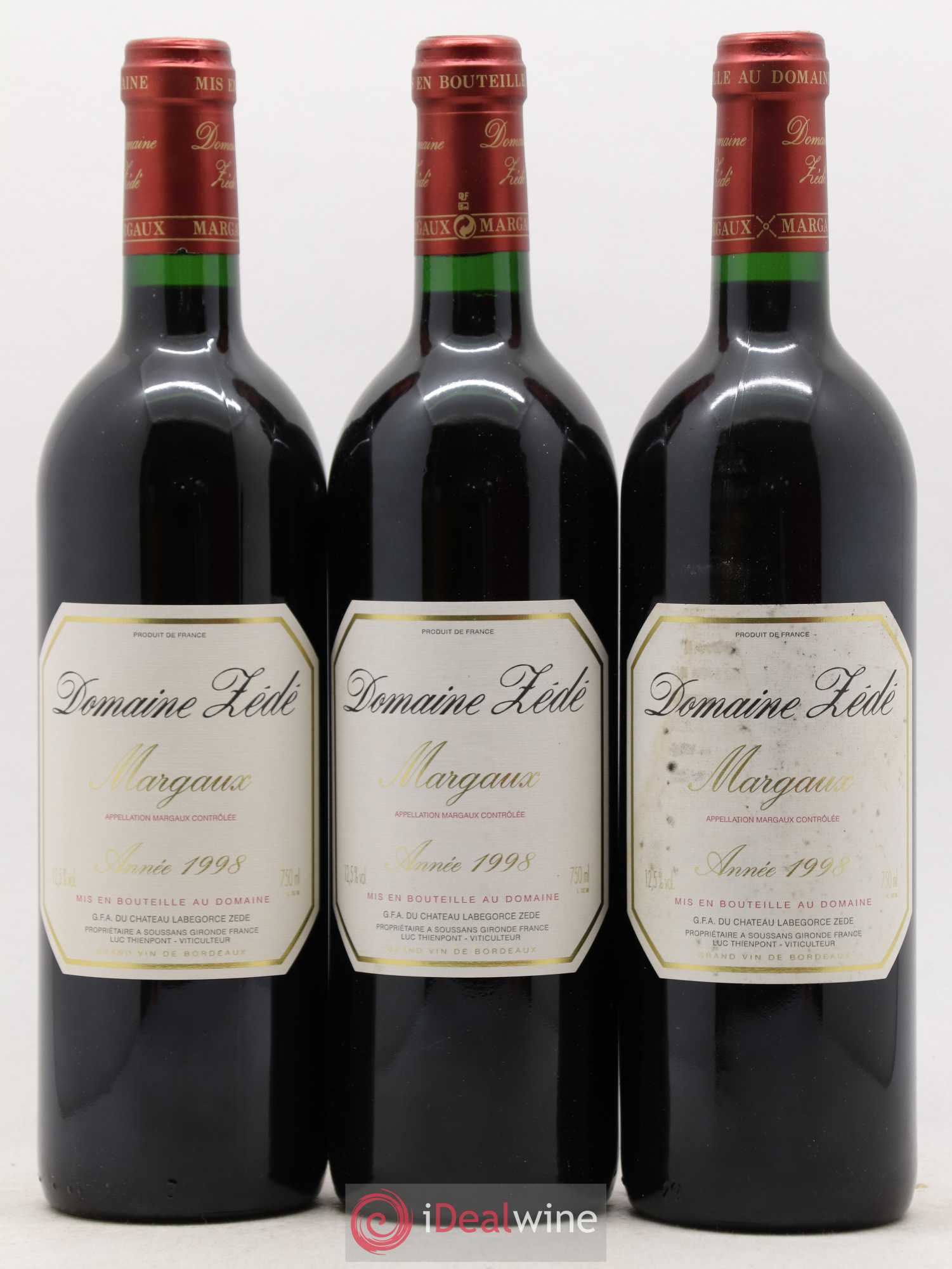 Bordeaux Margaux Domaine Zédé (sans prix de réserve) 1998 - Posten von 6 Flaschen - 2